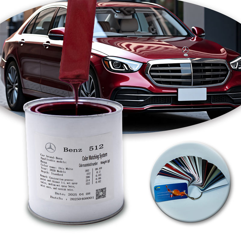 Sơn phủ bóng acrylic ngọc trai đỏ 1K cao cấp cho Mercedes-Benz DB512